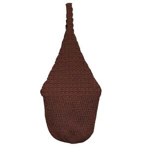 Chocolate Brown Y2K Woven Hobo Slouchy Crochet Tote